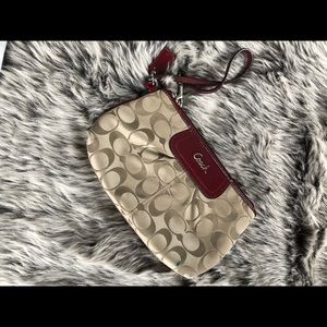 Tan Signature Coach Wristlet